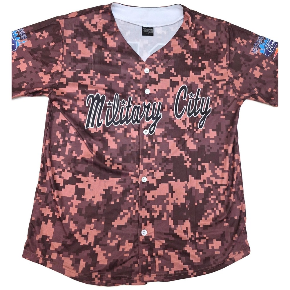 San Antonio Missions Military City Jersey Mens Medium Brown Baseball‎ 23 Coyote